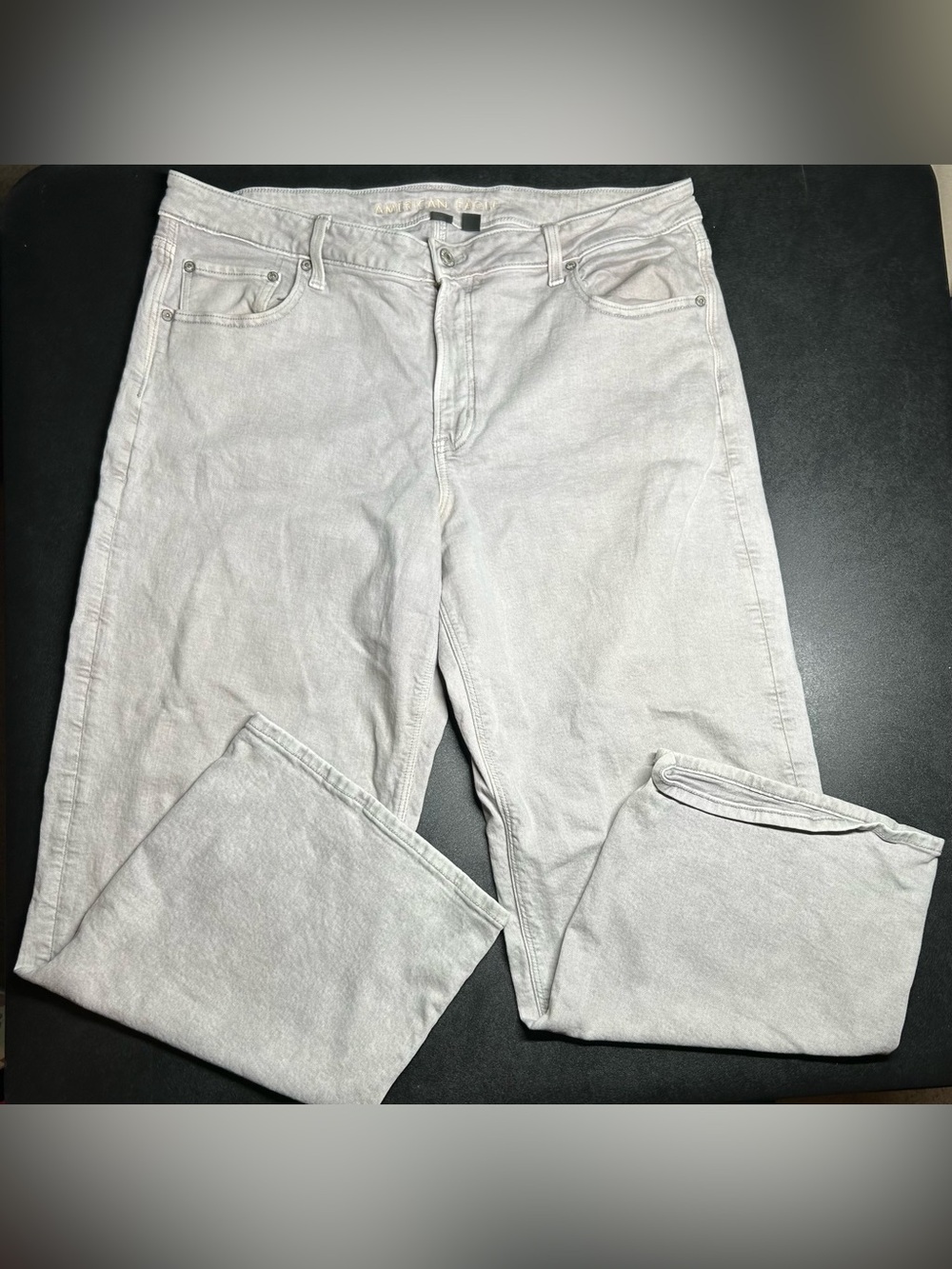American Eagle Plus Size 18 Straight Leg Cream Color Jeans
